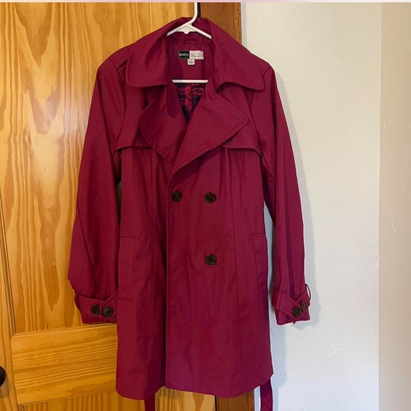 Magenta vintage trench coat - Picture 1 of 7